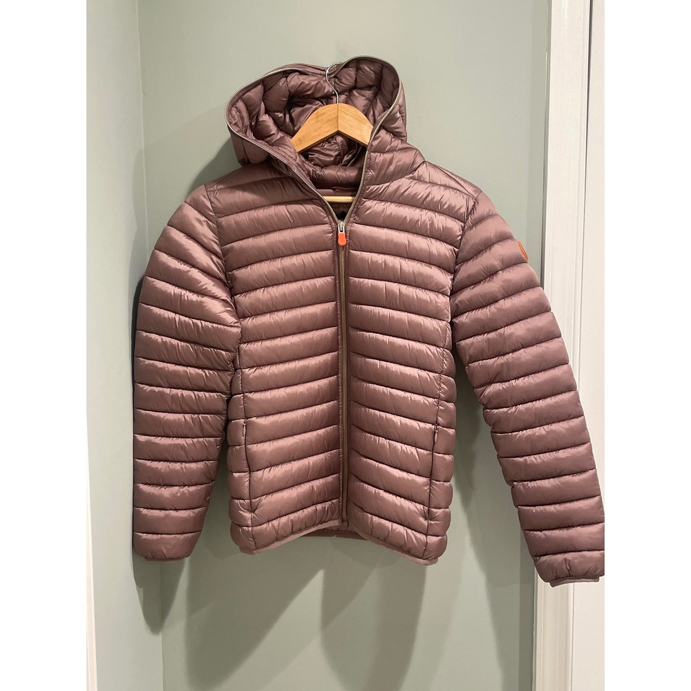 Save The Duck Kids Ultra Light‎ Puffer Jacket Mauve Pink Hooded Size 14